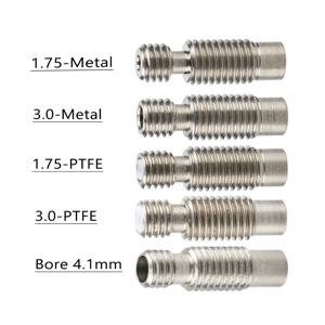 PTFE 포함 스테인리스 스틸 원격 공급 튜브 파이프, 3D 프린터 E3D V6, 열 차단 핫엔드 스로트, 1.75mm, 3.0mm, 4.1mm 올 메탈