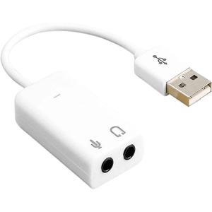 USB 오디오 어댑터 외부 사운드 카드, 3.5mm 헤드폰 및 마이크 잭, Windows Mac Linux PC 노트북 용