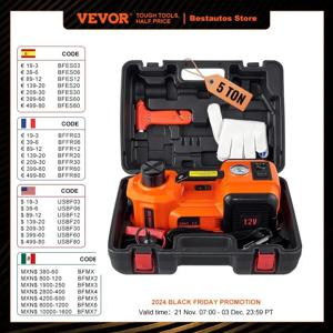 VEVOR 5 톤 전기차 잭, 11023 LBS 유압 잭 리프트, SUV MPV 세단 트럭용 휴대용 자동차 잭, 타이어 교체, 차고 수리