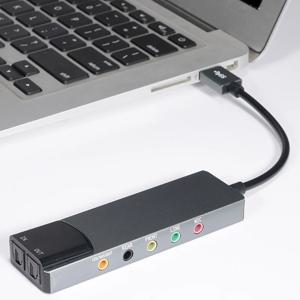 USB 외장 광학 사운드 카드, 노트북용 다기능 오디오 변환기 어댑터, 알루미늄 사운드 카드, 6 인 1