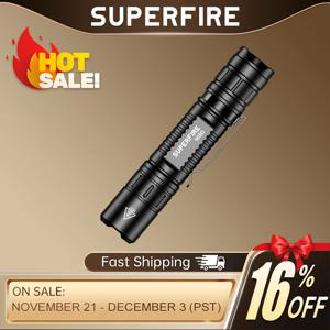 SUPERFIRE MI80-S EDC 밝은 LED 손전등, 토치 캠핑 낚시 랜턴, 야외 손전등, 최고의 선택, 18650 배터리, 15W, 1100LM