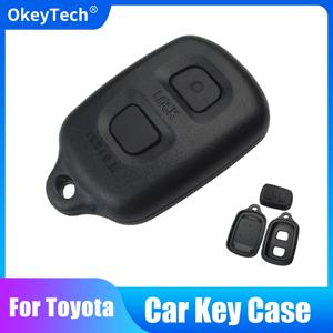 OkeyTech 도요타 원격 키 쉘 커버 케이스, 키리스 엔트리 자동차 열쇠 고리 교체, 도요타 RAV4 코롤라 1998-1999 용 2 단추