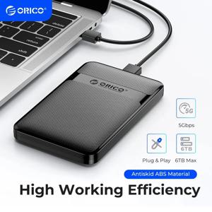 ORICO HDD 케이스 2.5 인치 SATA-USB3.0/Type-C HDD 인클로저 6Gbps 최대 USB-C 외부 SATA HDD 인클로저 지원 자동 수면