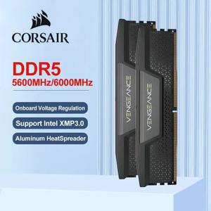 CORSAIR VENGEANCE 인텔 XMP ICUE 호환 컴퓨터 메모리, DDR5 RAM, 16GB, 32GB, 5200MHz, 6000MHz, 6400MHz, 96GB(48G * 2), 블랙