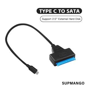 SATA to USB 3.0, 2.0, C타입 어댑터, SATA 케이블, 최대 6 Gbps 지지대, 2.5 인치 외장 HDD SSD 하드 드라이브, 22 핀 Sata III 케이블