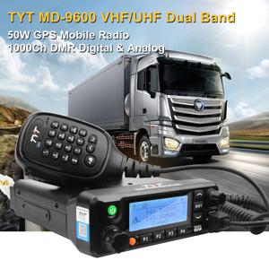 TYT 모바일 트랜시버 MD-9600 GPS VHF136-174MHz UHF400-480MHz 듀얼 밴드 음성 레코드 VOX 50W DMR 디지털 및 아날로그 워키토키