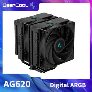 DeepCool 디지털 ARGB 6 히트 파이프 CPU 쿨러, 120mm 냉각 선풍기 온도 D 디스플레이, CPU 에어 쿨러 라디에이터, AM4 AM5 용, AG620