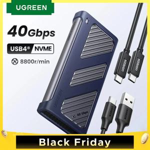 UGREEN 냉각 선풍기 장착 M.2 NVMe 인클로저, 낙하 방지 SSD 케이스, 맥북 M.2 인클로저, 썬더볼트 3/4 // 3.2/3.1, 40Gbps