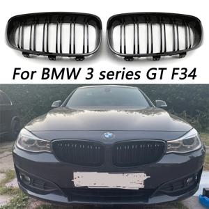 Fromt 범퍼 카 스타일링 키드니 레이싱 그릴, BMW 3 시리즈 GT F34 2012-2020 에 적합, 교체 듀얼 슬랫 글로스, 블랙 M 컬러