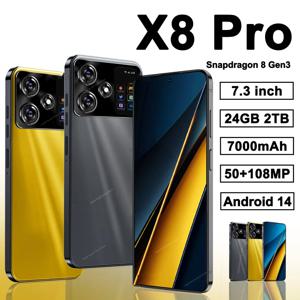 오리지널 X8 프로 7.3 인치 울트라 HD, 16GB, 1024GB, 108MP, 50MP, 7000mAh 대용량 배터리, 안드로이드 14, 퀄컴 스냅드래곤 8, 3 세대 듀얼 SIM