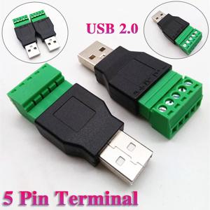 USB 2.0 A 타입 수 암-5 핀 나사 커넥터, 실드 USB 잭, USB 2.0-나사 터미널 플러그, 1 개