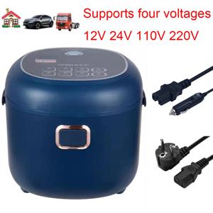 여행용 자동차 전기 밥솥, 12V, 24V, 110V, 220V, 2L, 4 전압