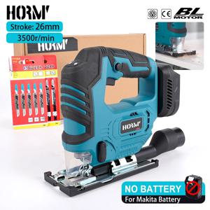 Hormy 18V 브러시리스 곡선톱, 마키타 18V 리튬 배터리용 다각도 절단톱, 목공 전기톱, 26mm 스트로크