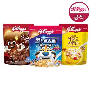 켈로그 시리얼 콘푸로스트 300g + 첵스초코 340g + 아몬드 푸레이크 300g