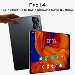 오리지널 12 인치 태블릿 Pro14, 안드로이드 12, 16GB + 1T, 13 + 16MP, 12000mAh, 5G 블루투스 5.0, 여행용 그래픽, 와이파이, HDS지원, 글로벌 언어