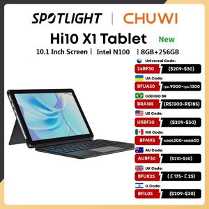 CHUWI 윈도우 태블릿 PC, 10.1 인치 FHD 스크린, 인텔 쿼드 코어 N100 프로세서, 8GB RAM, 256GB ROM, Hi10 X1