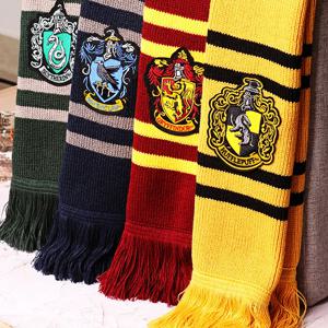 Harryy Potter 스카프 따뜻한 두꺼운 슬리데린 호그와트 대학 배지, 레이븐클로 헤르미온느 그리핀도르 태슬 스카프, 액세서리 선물, 신제품