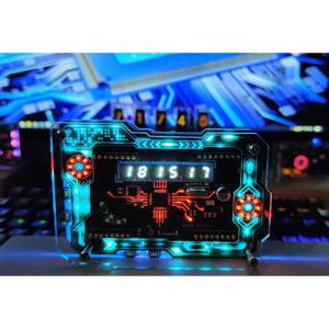 Cyberpunk RGB LED 닉시 형광 튜브 시계 디지털 테이블, 디스플레이 데스크탑, 사이버 펑크, 전자 스포츠 룸 액세서리