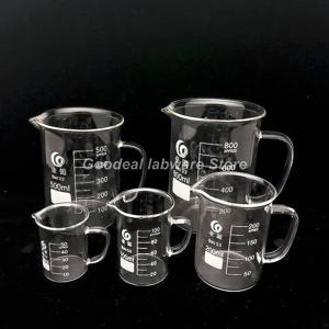 손잡이가 있는 3.3 붕규산염 유리 비커, 실험실 눈금 유리 제품, 50ml ~ 2000ml, 1PC