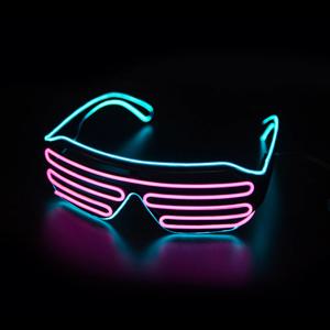 LED Gafas 야광 브릴 네온 크리스마스 글로우 선글라스, 반짝이는 빛 유리, 파티 용품 소품 의상, 신제품