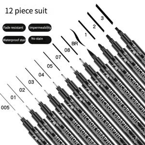 피그먼트 라이너 마이크론 펜 세트, 만화 마커 바늘 펜, 아트 브러시, 핸드 페인팅 후크 라인 펜, 스케치 파인라이너 드로잉 문구