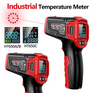 적외선 온도계 LCD 디지털 기상 관측소 습도계 비접촉 고온계 이미저 습도계, IR Termometro 테스터, HT650