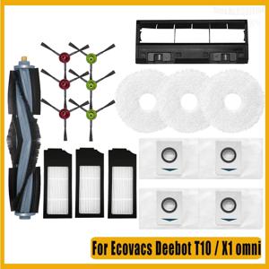 Ecovacs Deebot X1 TURBO OMNI T10 OMNI 진공 청소기용 메인 사이드 브러시 커버 필터 청소 천, 먼지 봉투 액세서리