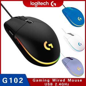 로지텍 G102 라이트 싱크 게이밍 유선 마우스 게이밍 등급 센서, 8 k dpi 추적, PC, 맥 컴퓨터 및 노트북 호환