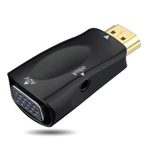 PC 노트북 태블릿용 HDMI 호환 VGA 케이블 변환기, 수-암 변환기 어댑터, 3.5mm 잭 오디오, HD 1080P