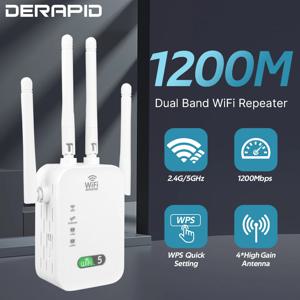 듀얼 밴드 와이파이 리피터, 무선 신호 확장기, 1200Mbps, 2.4G, 5GHz, 와이파이 증폭기 라우터, 가정용 장거리 신호 부스터