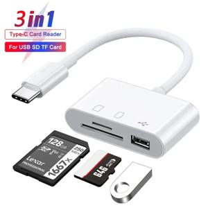 C타입 SD TF 마이크로 메모리 카드 리더, USB C OTG 어댑터, 고속 데이터 송신기, 맥북, 화웨이, 삼성, 샤오미 범용