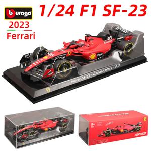 Bburago 1:24 스쿠데리아 페라리 팀 SF23 2023 F1 레이싱 합금 자동차 모델 #16 Charles Leclerc #55 Carlos Sainz Formula 다이캐스트 장난감