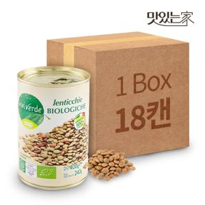 COOP 비비베르데 이탈리아 유기농 렌틸콩(렌즈콩) 400g 18캔 무첨가물 Non GMO