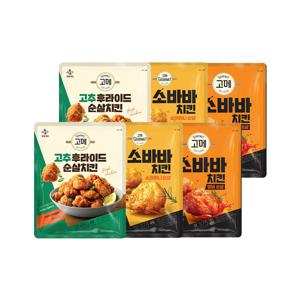 고메 고추후라이드 순살치킨 450g x2개+소바바 소이허니 순살 375g x2개+소바바 양념 순살 375g x2개