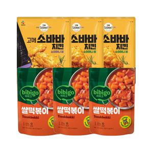 고메 소바바치킨 소이허니 윙 x1개+봉 x2개+비비고 쌀 떡볶이 2인분(575g) x3개