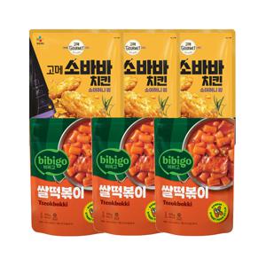 고메 소바바치킨 소이허니 윙 300g x3개+비비고 쌀 떡볶이 2인분(575g) x3개