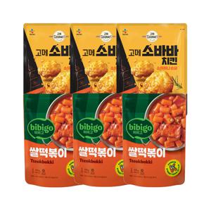 고메 소바바치킨 소이허니 순살 375g x3개+비비고 쌀 떡볶이 2인분(575g) x3개