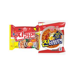 오뚜기 진라면 10입 + 진비빔면 8입/매운맛/순한맛