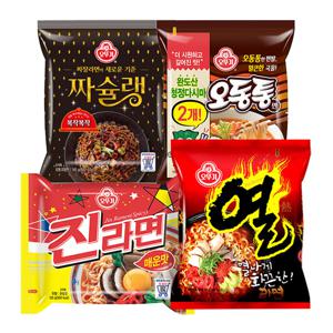 오뚜기 진라면 5입 + 짜슐랭 5입 + 열라면 5입 + 오동통면 5입