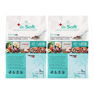 닥터소프트 치킨 노령견용3kg x 2개 + 칼슘 밀크 져키