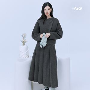 더엣지 24FW 울혼방 플리츠 스커트