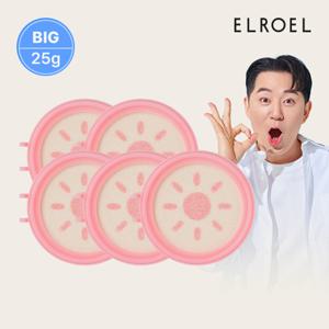 [빅]  피치 핑크 톤업 팡팡 빅 선쿠션 25g 리필 x 5개_ELROEL