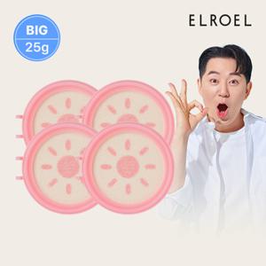 [빅]  피치 핑크 톤업 팡팡 빅 선쿠션 25g 리필 x 4개_ELROEL