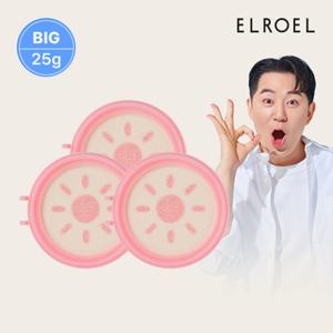 [빅]  피치 핑크 톤업 팡팡 빅 선쿠션 25g 리필 x 3개_ELROEL