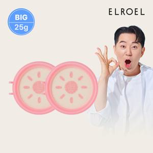 [빅]  피치 핑크 톤업 팡팡 빅 선쿠션 25g 리필 x 2개_ELROEL