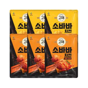 고메 소바바 치킨 소이허니 순살 375g x3개+양념 순살 375g x3개