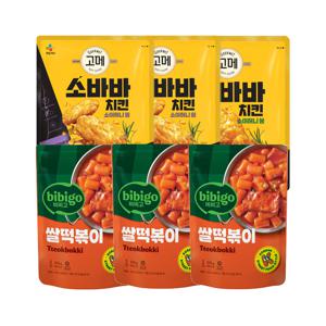 고메 소바바치킨 소이허니 윙 x2개+봉 x1개+비비고 쌀 떡볶이 2인분(575g) x3개