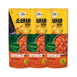 고메 소바바치킨 소이허니 윙 300g x3개+비비고 쌀 떡볶이 2인분(575g) x3개