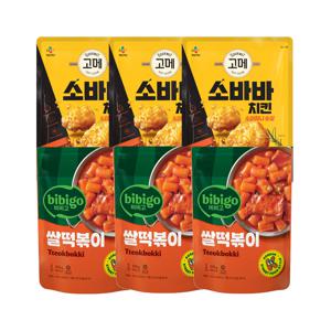 고메 소바바치킨 소이허니 순살 375g x3개+비비고 쌀 떡볶이 2인분(575g) x3개