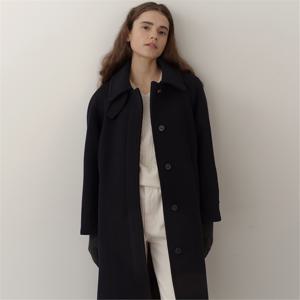 wool balmacaan coat (navy)